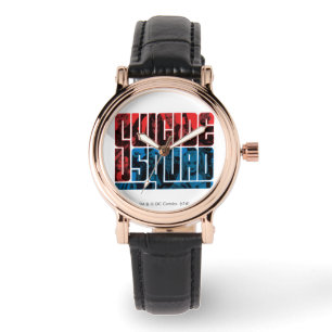 Suicide Squad   Red and Blue Logo Watch