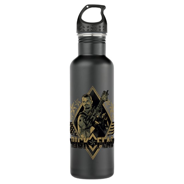 Suicide Squad | Rick Flag Badge 710 Ml Water Bottle (Front)