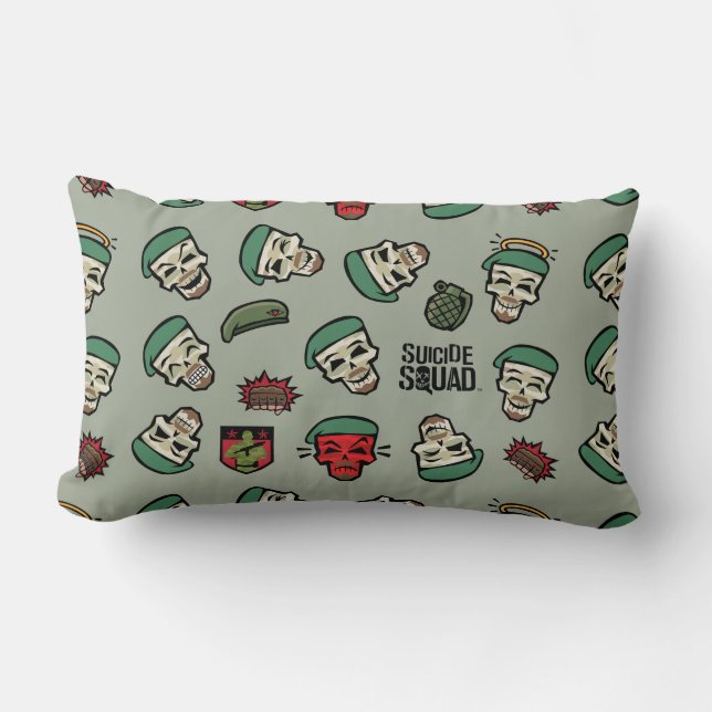 Suicide Squad | Rick Flag Emoji Pattern Lumbar Cushion (Front)
