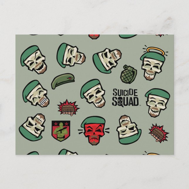 Suicide Squad | Rick Flag Emoji Pattern Postcard (Front)