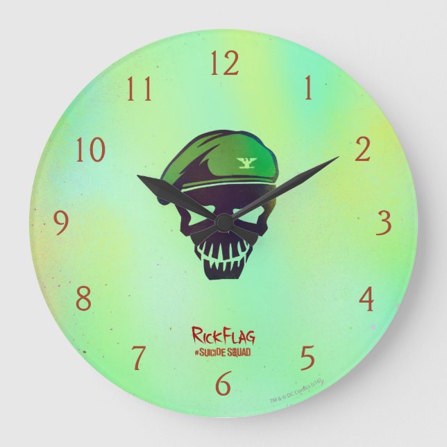 Suicide Squad | Rick Flag Head Icon Large Clock (Front)