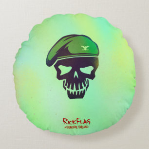 Suicide Squad   Rick Flag Head Icon Round Cushion