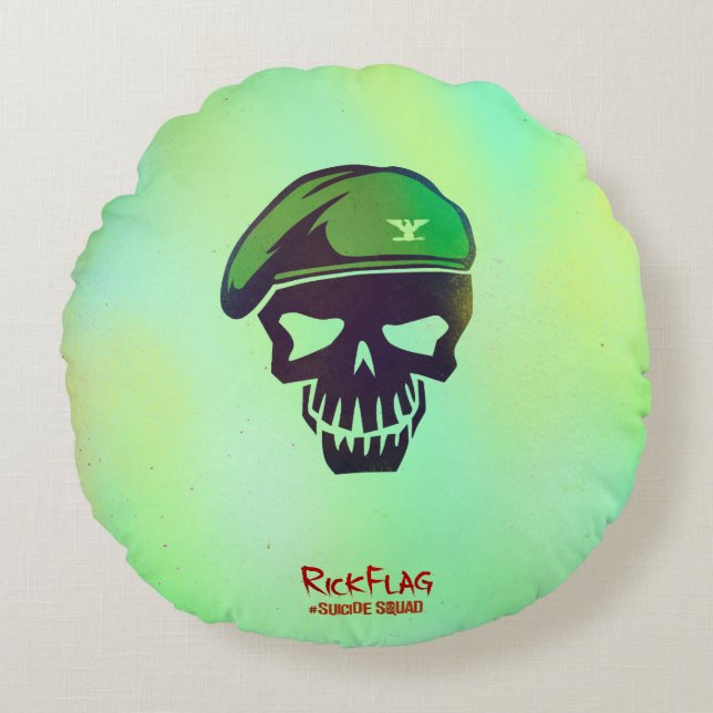Suicide Squad | Rick Flag Head Icon Round Cushion (Front)