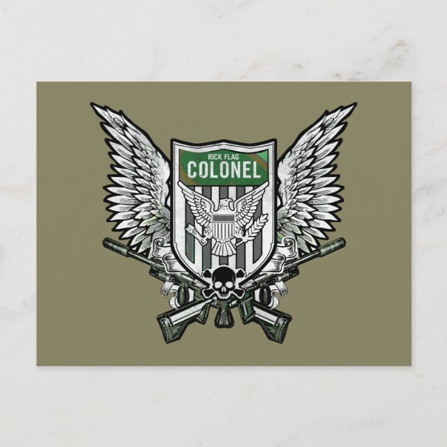 Suicide Squad | Rick Flag Winged Crest Tattoo Art Postcard (Front)