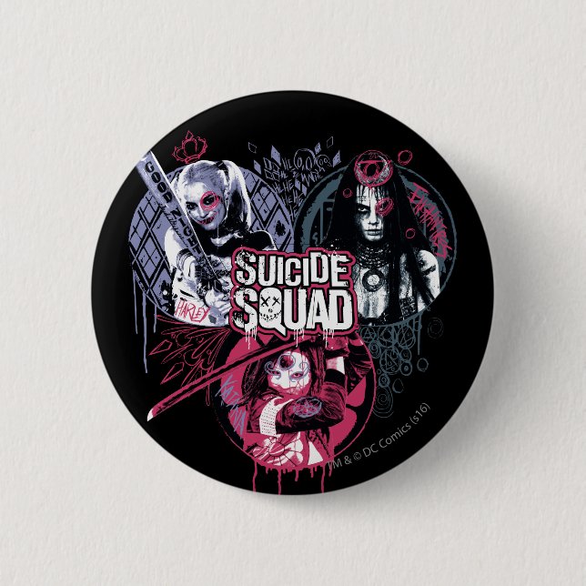Suicide Squad | Squad Girls Graffiti Badges (Front)