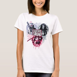 Suicide Squad   Squad Girls Graffiti Badges T-Shirt
