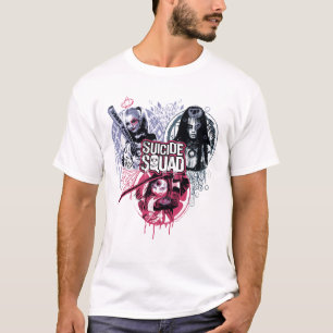 Suicide Squad   Squad Girls Graffiti Badges T-Shirt