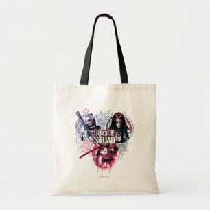 Suicide Squad   Squad Girls Graffiti Badges Tote Bag