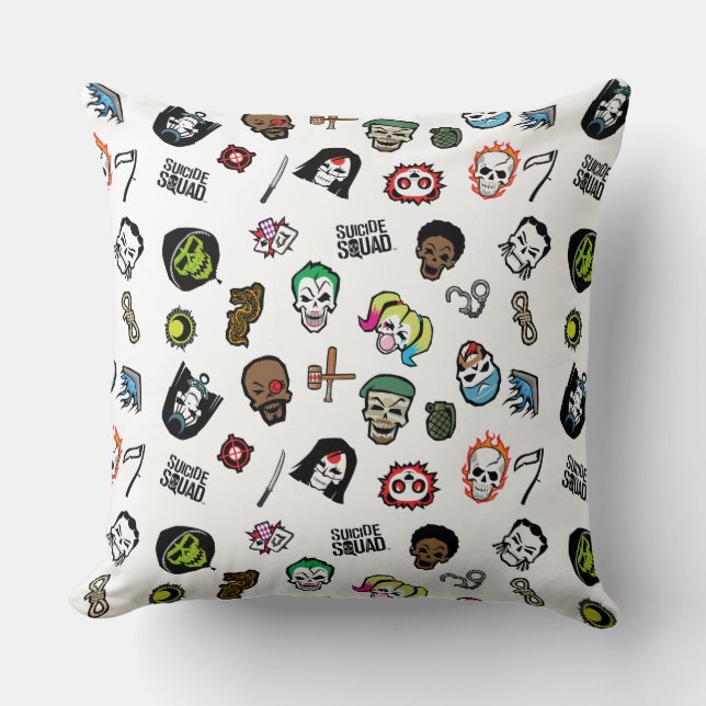Suicide Squad | Suicide Squad Emoji Pattern Cushion (Front)