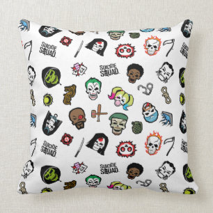 Suicide Squad   Suicide Squad Emoji Pattern Cushion