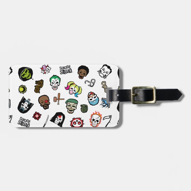 Suicide Squad | Suicide Squad Emoji Pattern Luggage Tag (Front Horizontal)