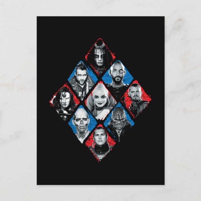 Suicide Squad | Task Force X Chequered Diamond Postcard (Front)