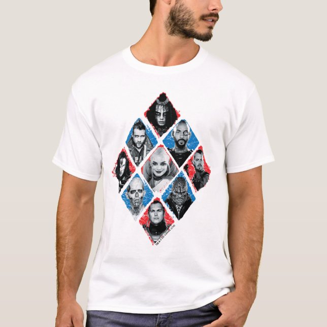 Suicide Squad | Task Force X Chequered Diamond T-Shirt (Front)