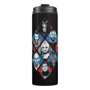 Suicide Squad   Task Force X Chequered Diamond Thermal Tumbler
