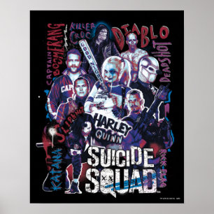 Suicide Squad   Task Force X Typography Photo Poster
