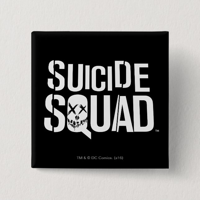 Suicide Squad | White Logo 15 Cm Square Badge (Front)