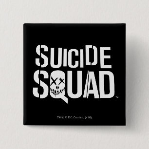 Suicide Squad   White Logo 15 Cm Square Badge