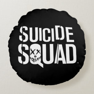 Suicide Squad   White Logo Round Cushion