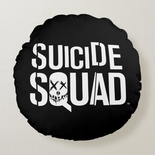 Suicide Squad | White Logo Round Cushion (Front)