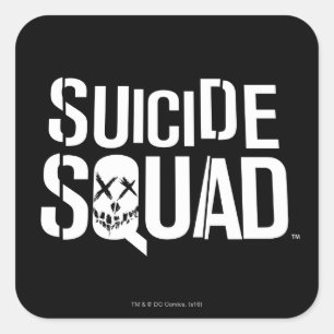 Suicide Squad   White Logo Square Sticker