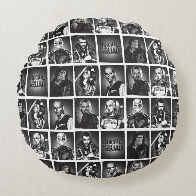 Suicide Squad | Yearbook Pattern Round Cushion (Front)