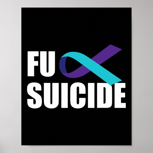 Suicide Suicide Awareness Ribbon Suicide Preventio Poster (Front)