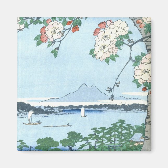 Suijin Shrine Massaki Hiroshige Japanese Fine Art Magnet (Front)