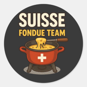 Suisse Fondue Team Classic Round Sticker