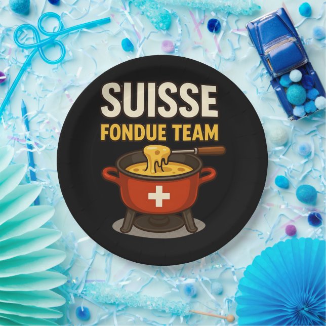 suisse fondue team paper plate (Party)