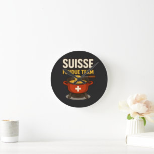 Suisse Fondue Team Round Clock
