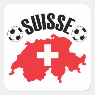 Suisse Football Switzerland Soccer Square Sticker