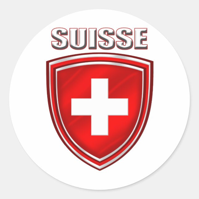 Suisse logo shield emblem flag of Switzerland Classic Round Sticker (Front)