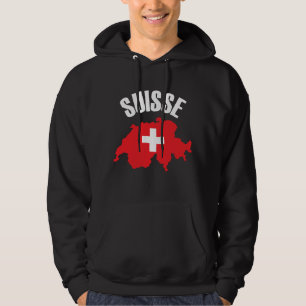 Suisse Switzerland Map Flag Hoodie