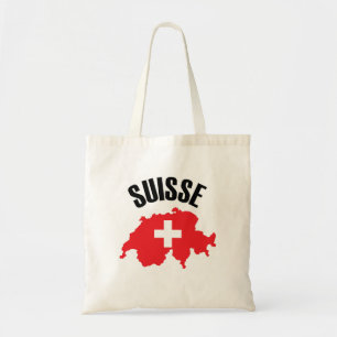 Suisse Switzerland Map Flag Tote Bag