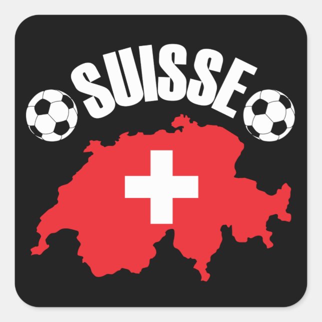 Suisse Switzerland Soccer Square Sticker (Front)