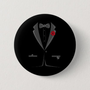 Suit And Tie Tuxedo Bowtie Costume Easy Halloween 6 Cm Round Badge