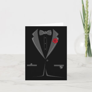 Suit And Tie Tuxedo Bowtie Costume Easy Halloween  Card