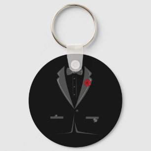 Suit And Tie Tuxedo Bowtie Costume Easy Halloween  Key Ring