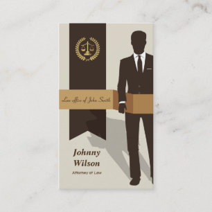 Suit Man Faux Gold Libra Laurel Classic Lawyer Business Card