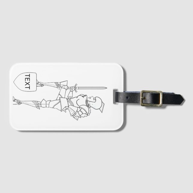 Suit of Armour Diva to Personalise  Luggage Tag (Front Horizontal)