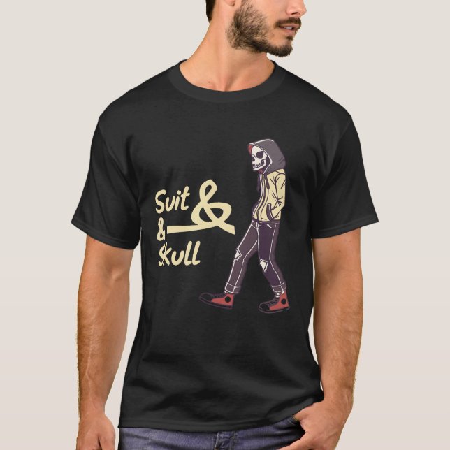 Suit & Scull – Dark Elegance Meets Rebellion tee (Front)