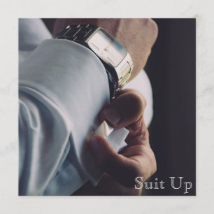 Suit Up bachelor Party invite