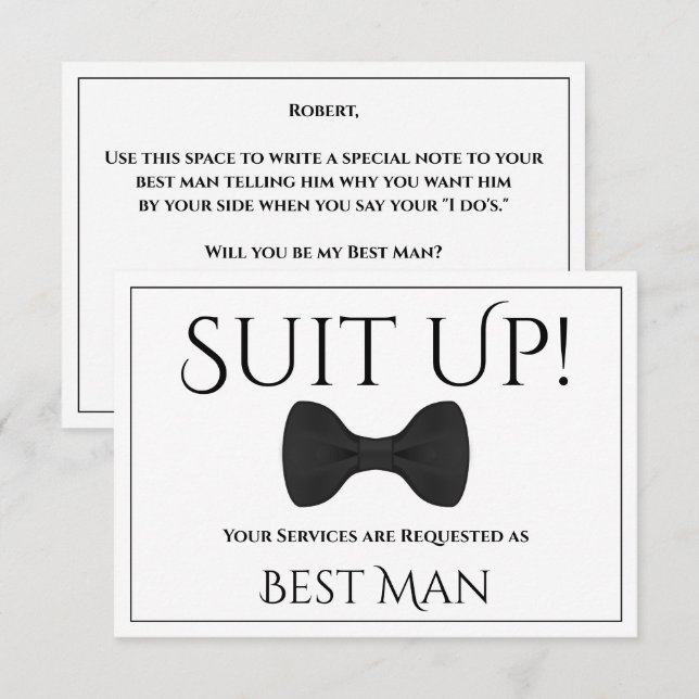 Suit Up Be My Best Man Card (Front/Back)