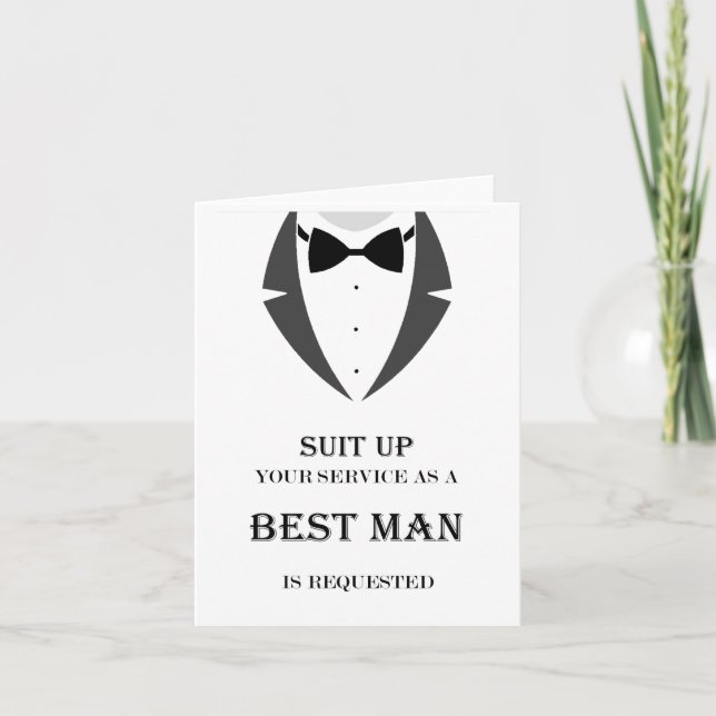 Suit Up Be My Best Man Proposal Card (Front)