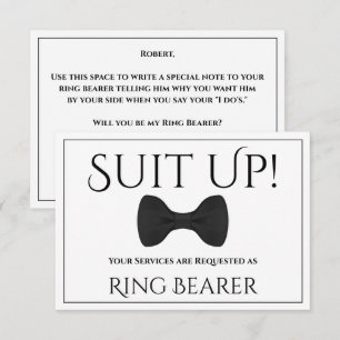 Suit Up Be My Ring Bearer Card