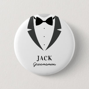 Suit up groomsman best man 6 cm round badge