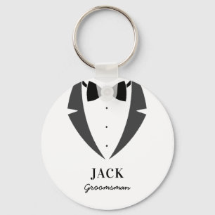 Suit up groomsman best man key ring