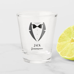 Suit up groomsman best man shot glass