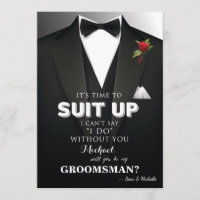 Suit Up Groomsman Tuxedo Invitation