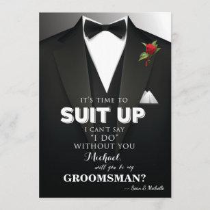 Suit Up Groomsman Tuxedo Invitation